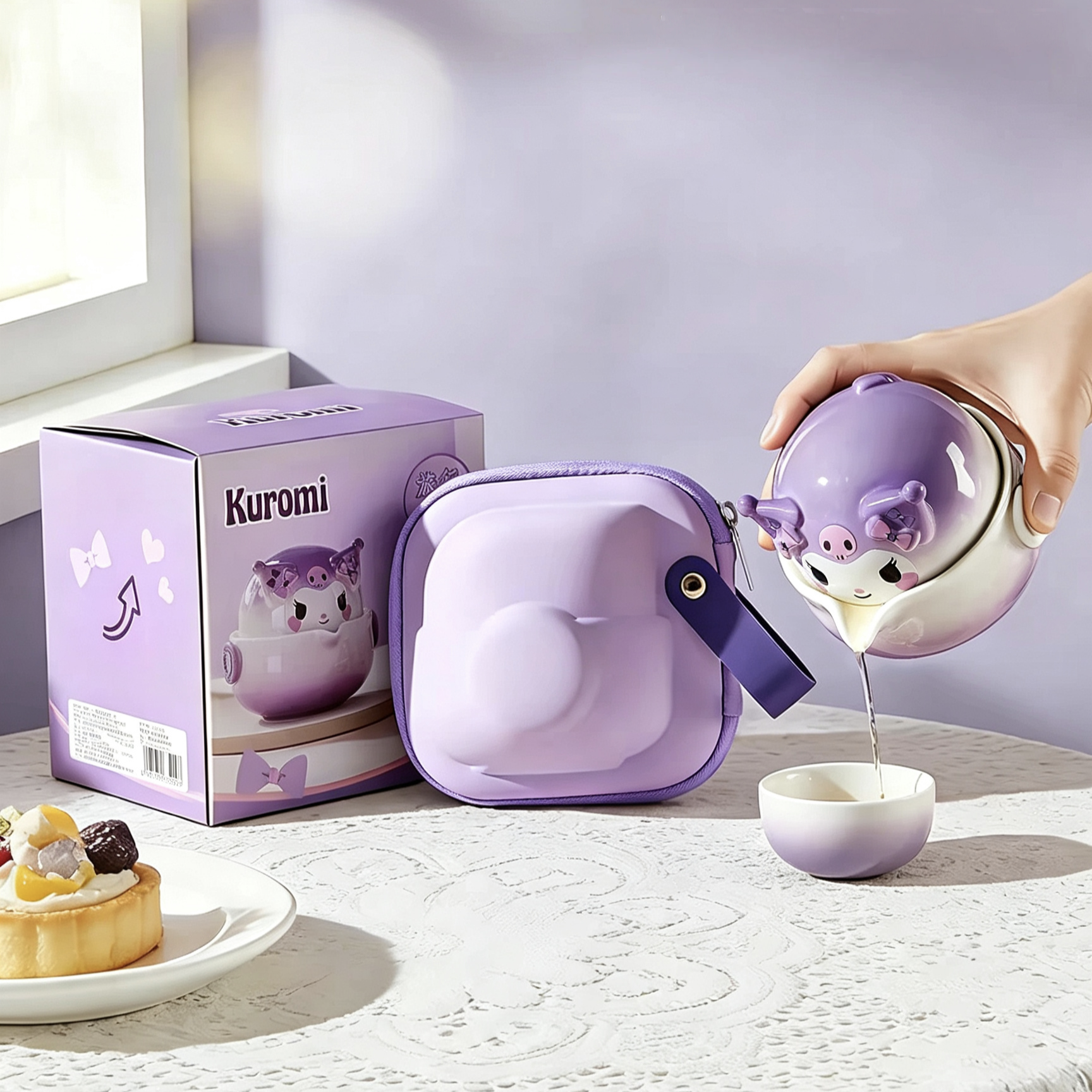 Kuromi Portable Travel Quick‑Cup Tea Set