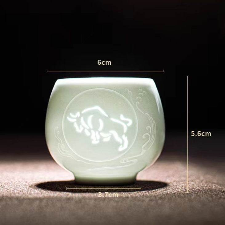 Twelve Zodiac Linglong Master Cups 135ml High End Master Cup Ceramic Tea Bowl Personalized For Women Exquisite