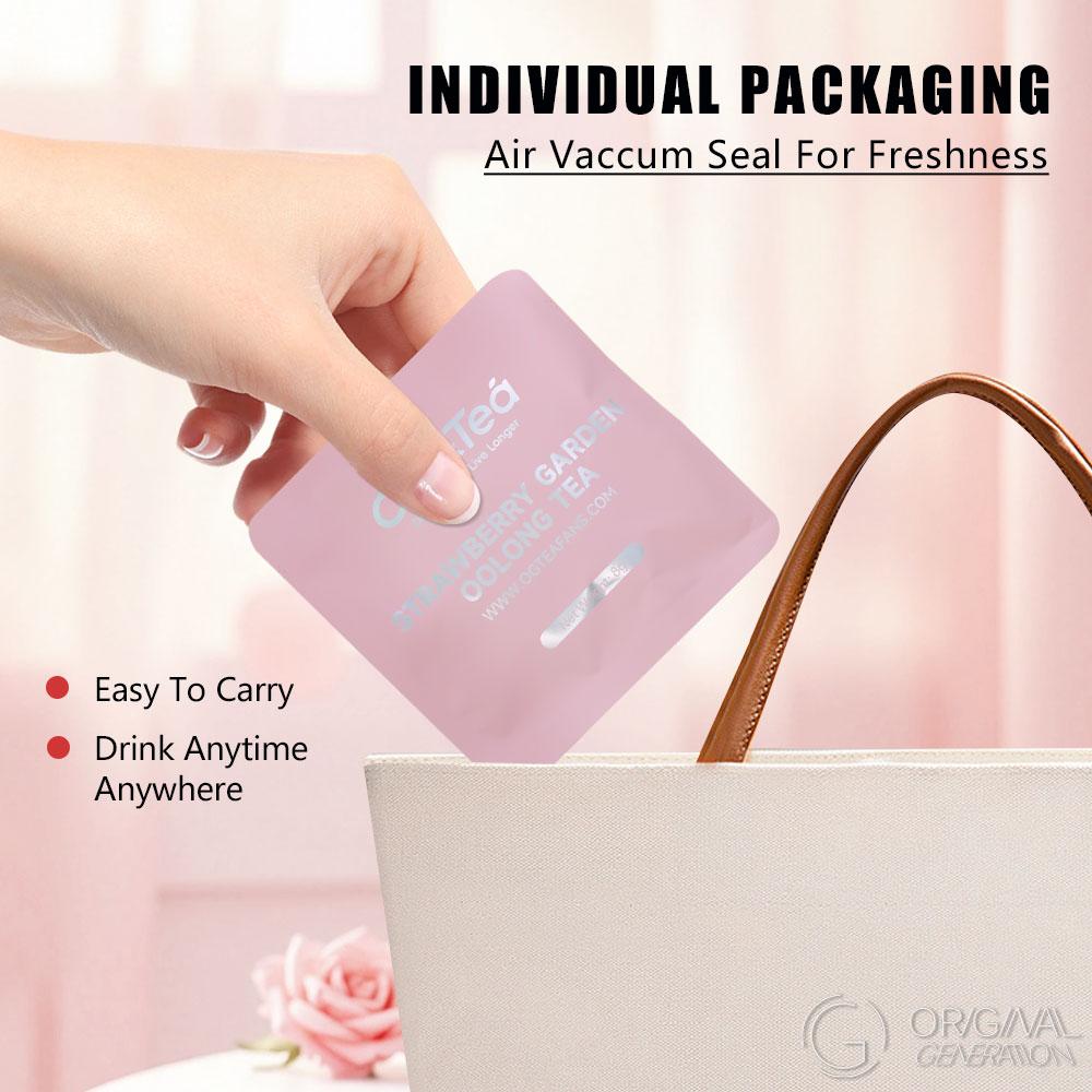 BOGO Strawberry Garden Oolong Tea Blend (2 Cartons, 80g Total: 8g×10 Packs Each) with 500ml/17oz Color-Changing Water Bottle, Diverse Flavors Beverage for Tea Lovers, Unique Taste Mix of Snow Pear, Kiwi, Roselle, 10‑Pack Convenience
