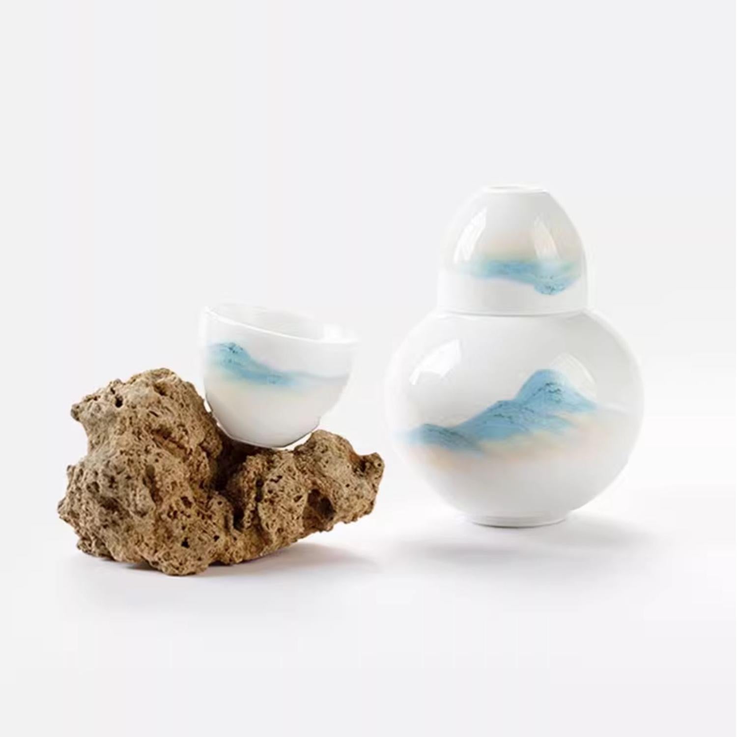 Blue Print Oriental Jingdezhen Liquor Set