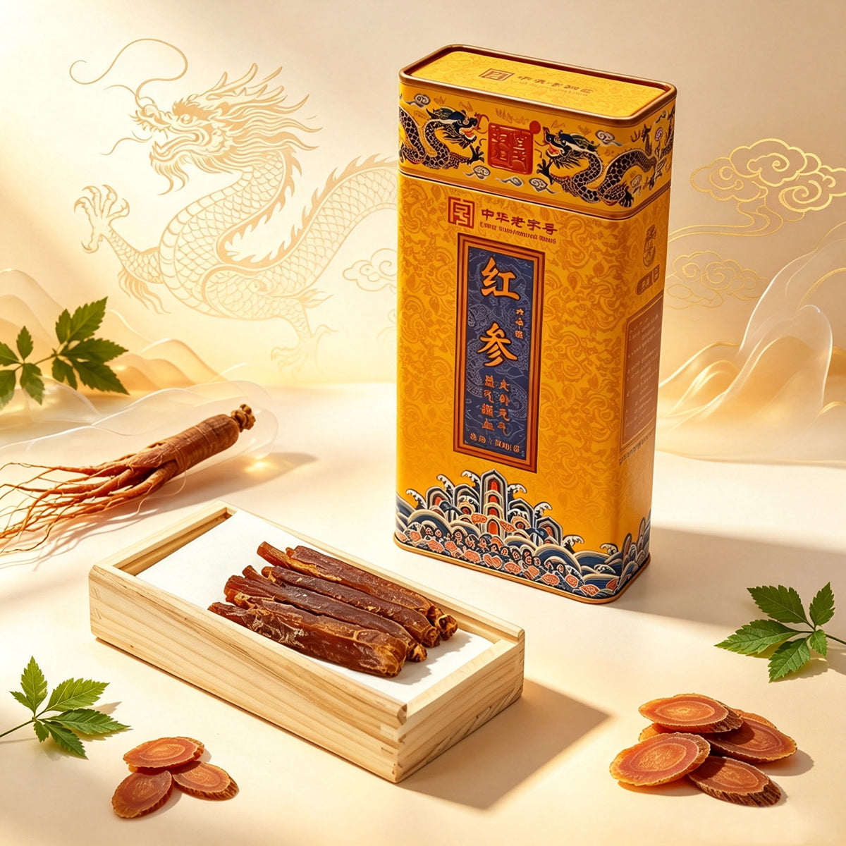 6-Year-Old Root Red Ginseng – 50g Net Weight | 40 Count Grade (approx. 40–48 roots per 600g)