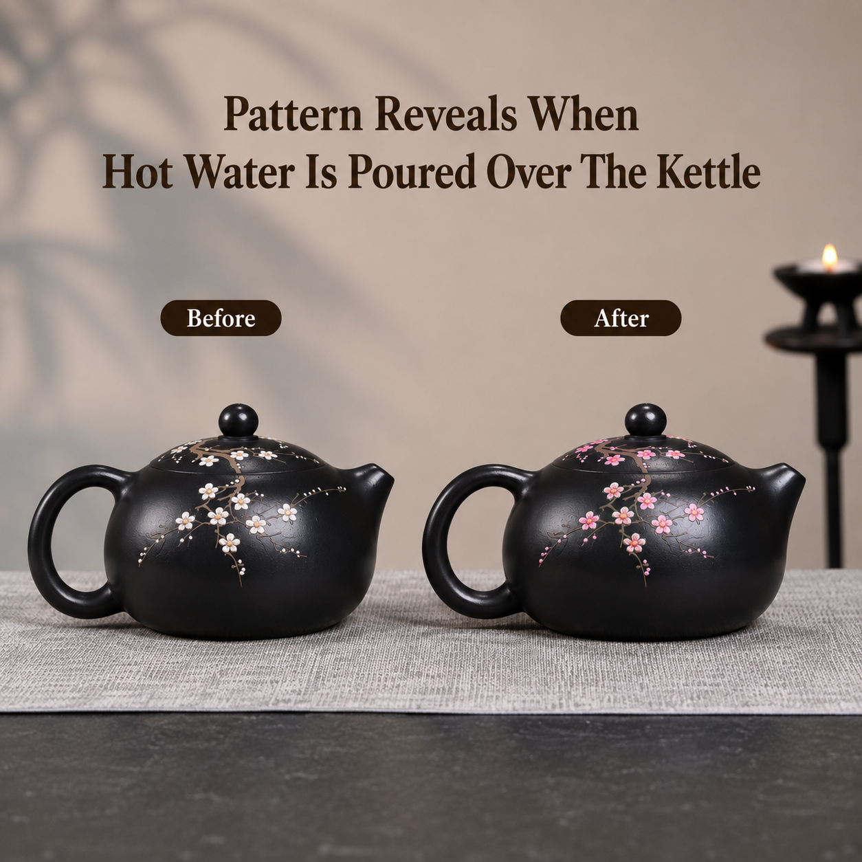 Color‑Changing Plum Blossom Xishi Teapot(260ml)