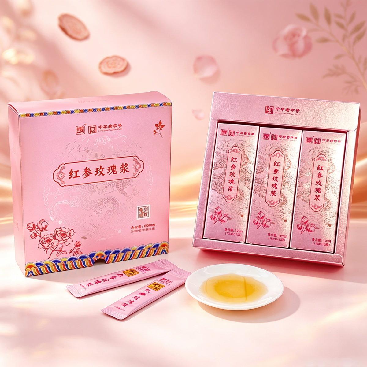 Red Ginseng & Rose Wellness Blend（300ml）(10ml*10pcs*3boxes)