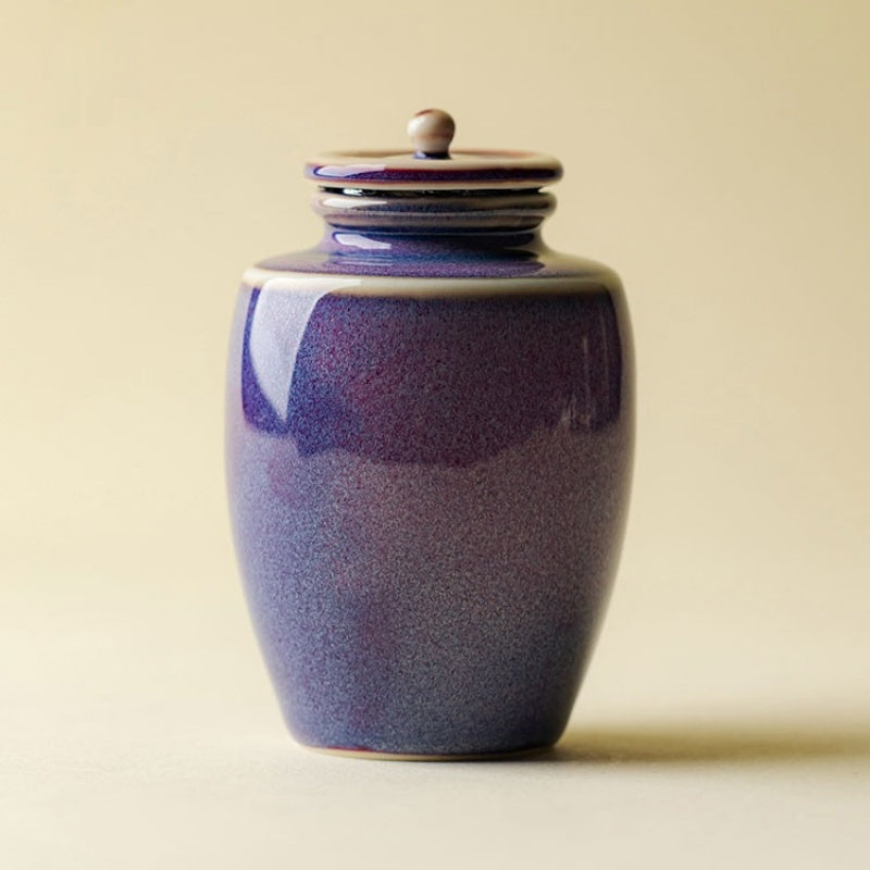 Handmade Purple Jun Kiln Tea Caddy