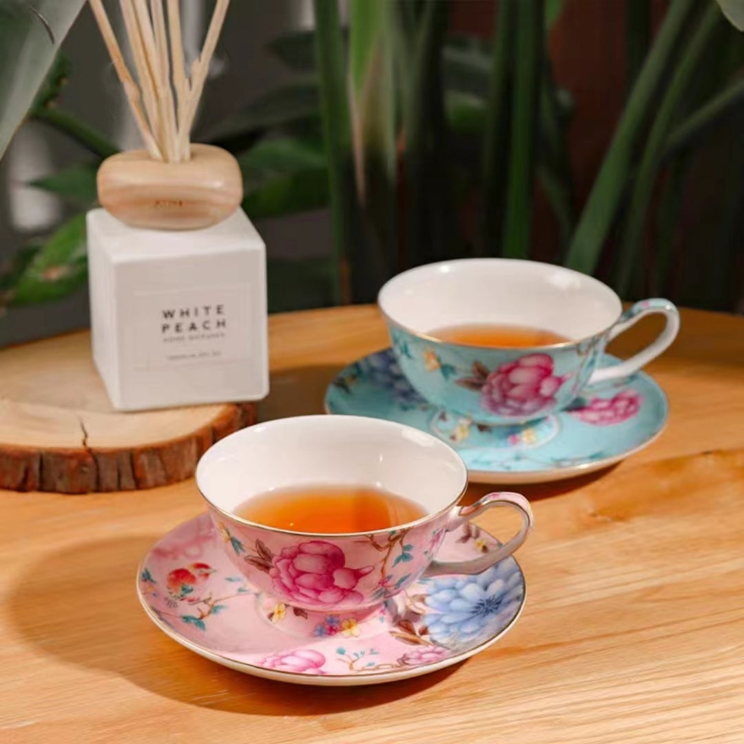 #151 Beau Rose Bone China Tea Cup and Saucer