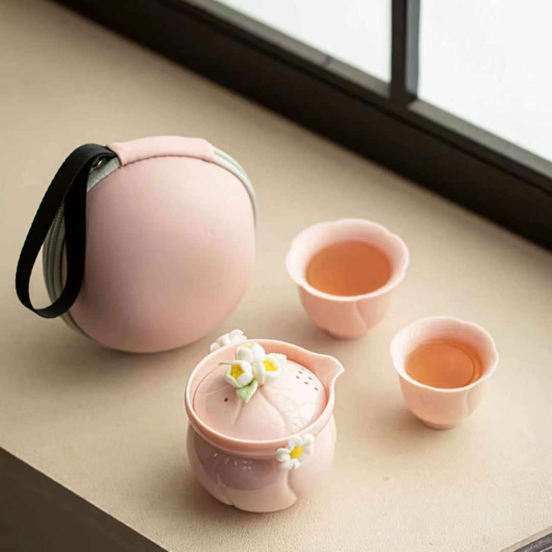OG Peach Blossom Travel Tea Set