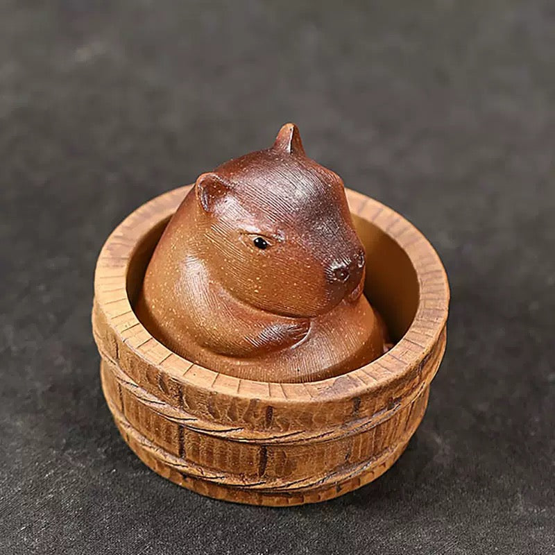 Yixing Zisha Tea Pet Animal Capybara Cute and Lovely Figurine
