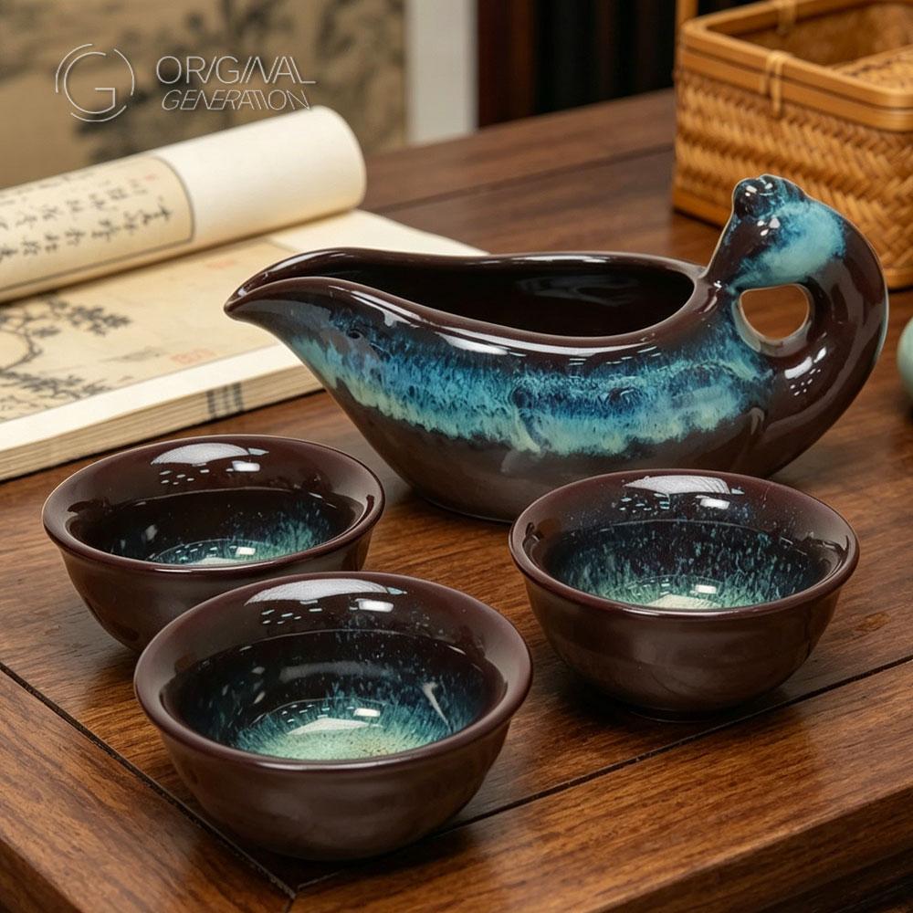 Prosperous Age Auspicious Dragon Automatic Tea Set(Auspicious Dragon + 8 Cups)
