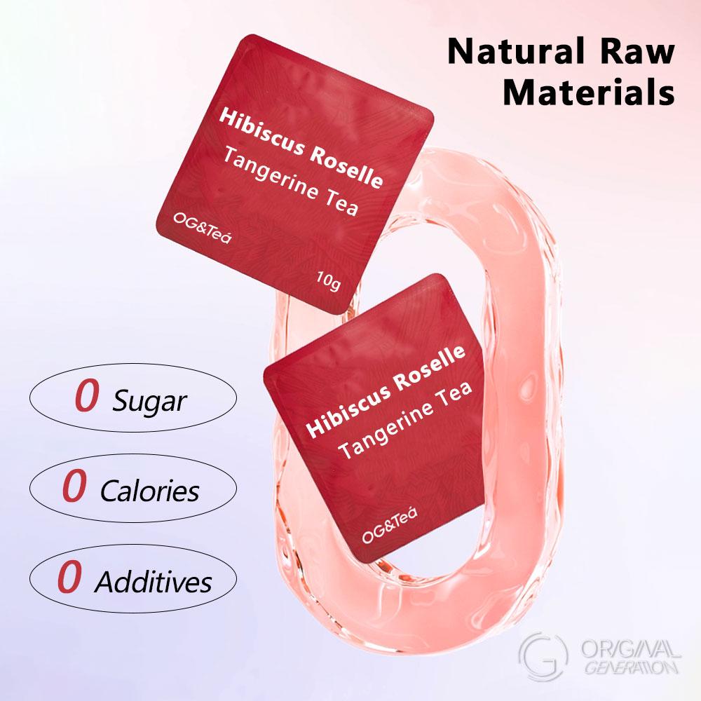 BOGO Kidney Tea 2.0 Version Roselle /Hibiscus Tangerine Tea 2 Cartons (1Carton 100g 10g×10pcs)×2 Caffeine Free With Adzuki Bean Pear Dried Tangerine Peel Sugarcane Mulberry Roselle Hawthorn Rose Apple Stevia With Pressure Thermos