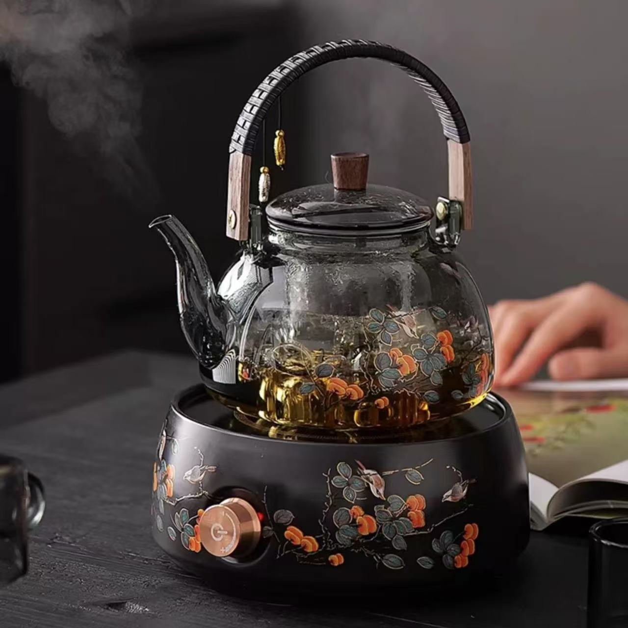 OG Persimmon tea pot&stove set