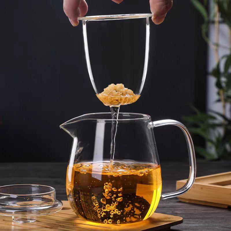 Penguin‑Style Thickened Glass Teapot 650ml,Tea‑Water‑Separation Tea Infuser for Flower Tea, Black Tea for Home & Office Use