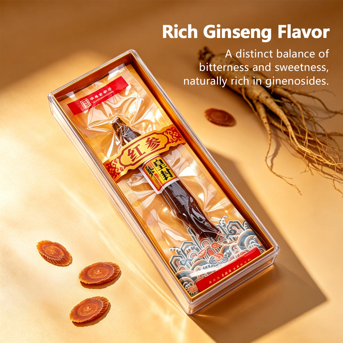 6-Year-Old Root Red Ginseng – 20g Net Weight | 30 Count Grade (approx. 30-38 roots per 600g)