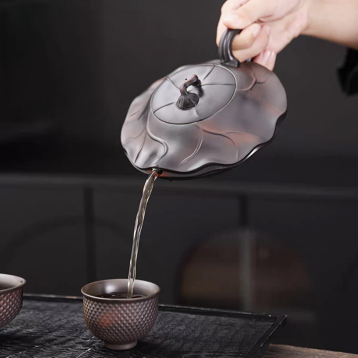 Zitao Wealth Abound Lotus‑Leaf Whistling Teapot 350ml