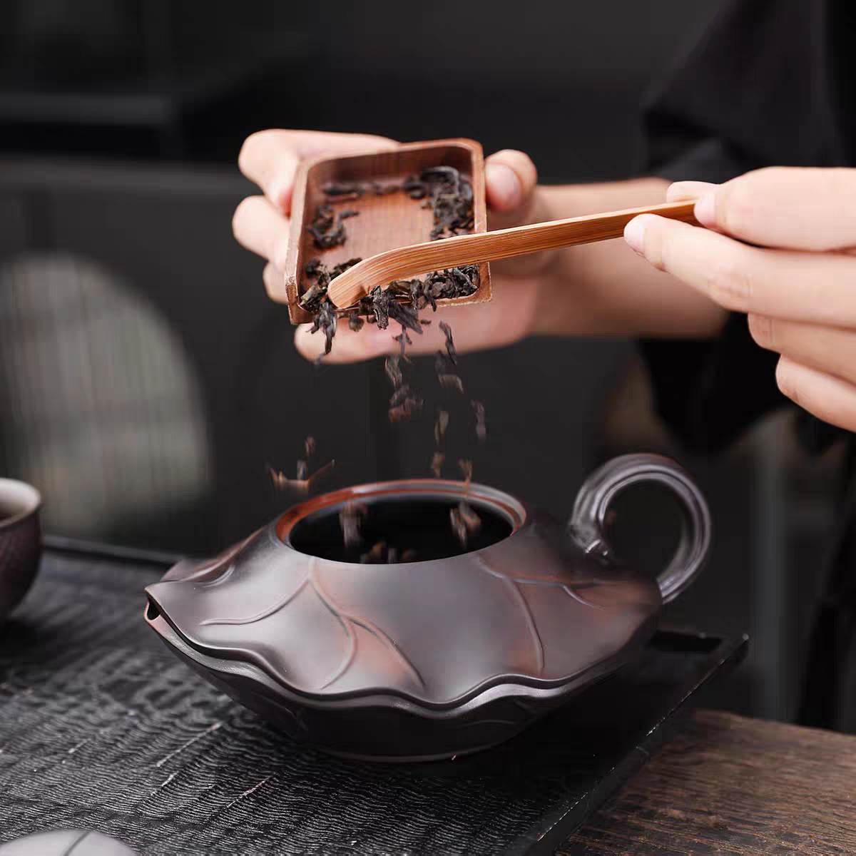 Zitao Wealth Abound Lotus‑Leaf Whistling Teapot 350ml