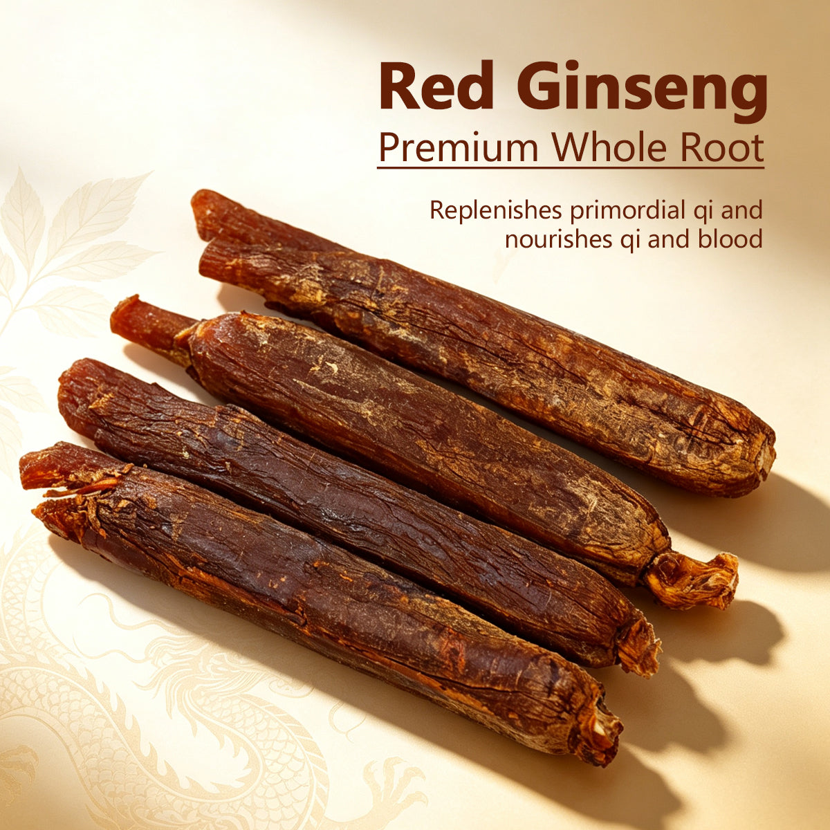 6-Year-Old Root Red Ginseng – 50g Net Weight | 40 Count Grade (approx. 40–48 roots per 600g)