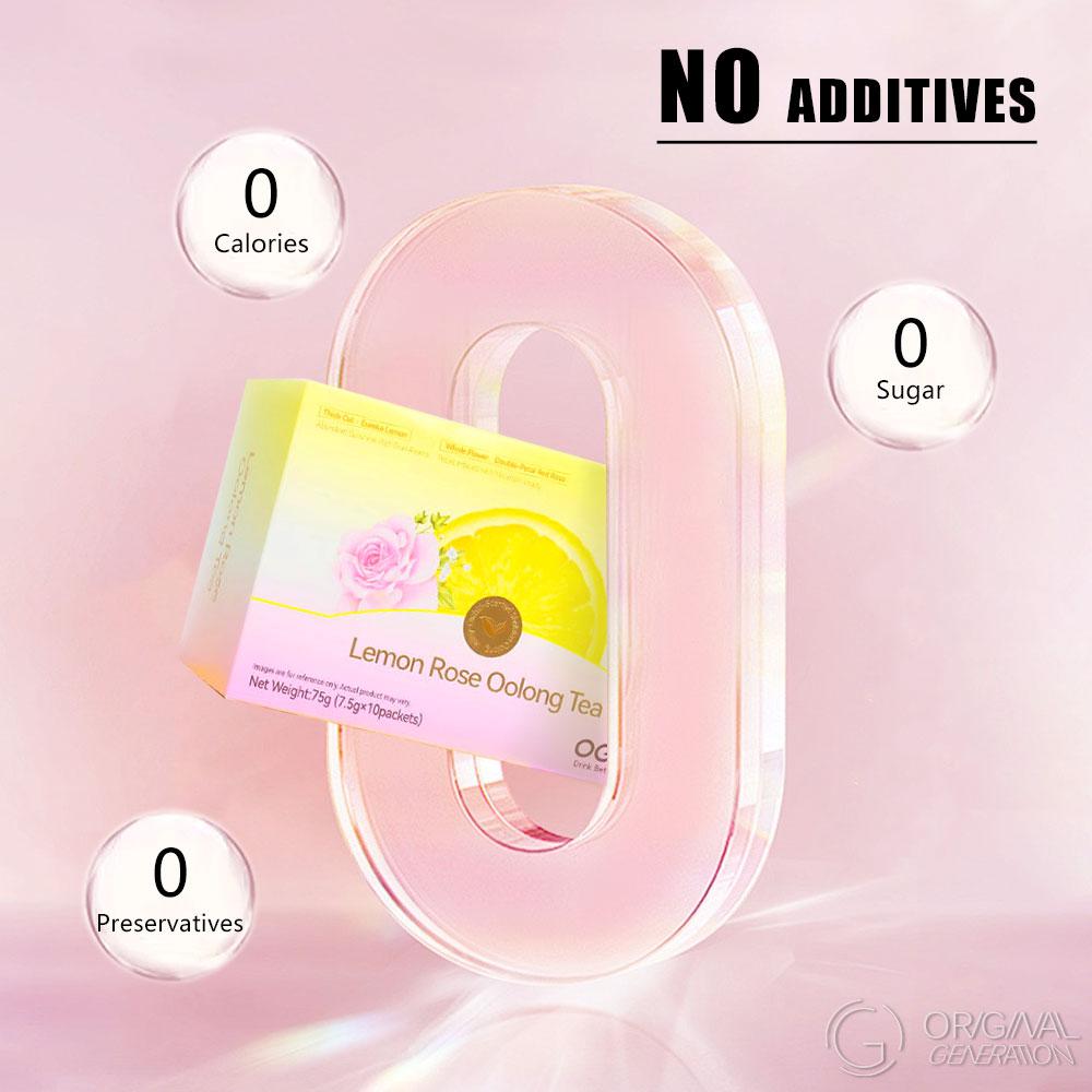 BOGO 2 Cartons Beauty Tea Lemon Rose Oolong Tea Summer Limited Edition  (1 Carton 7.5g×10packs)x2 With Color Changing Water Bottle Lemon, Apple, Dragon Fruit, Pear, Oolong Tea, Rose, Citronella, Mint