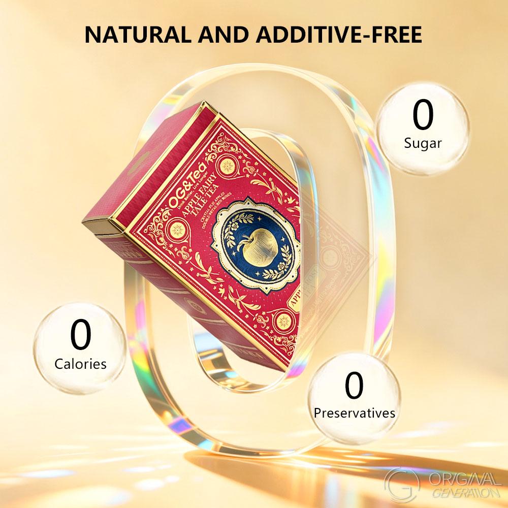 BOGO Apple Fairytale Tea 2 Cartons (1 Carton 136g 17g×8pcs)x2 1 Pack Make 100oz Tea Caffeine Free With Apple Slices , Jujube, Hawthorn, Wolfberry, Rose, Longan With Pressure Thermos