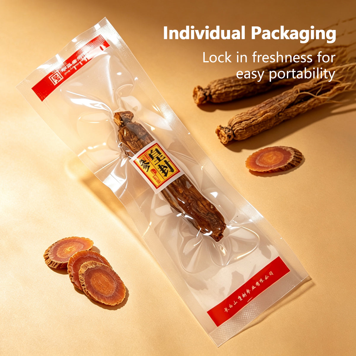 6-Year-Old Root Red Ginseng – 20g Net Weight | 30 Count Grade (approx. 30-38 roots per 600g)