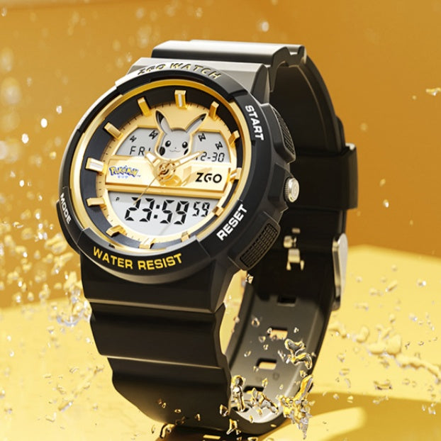 Pokémon Pikachu Fashion Dual-Display Stainless Steel Watch