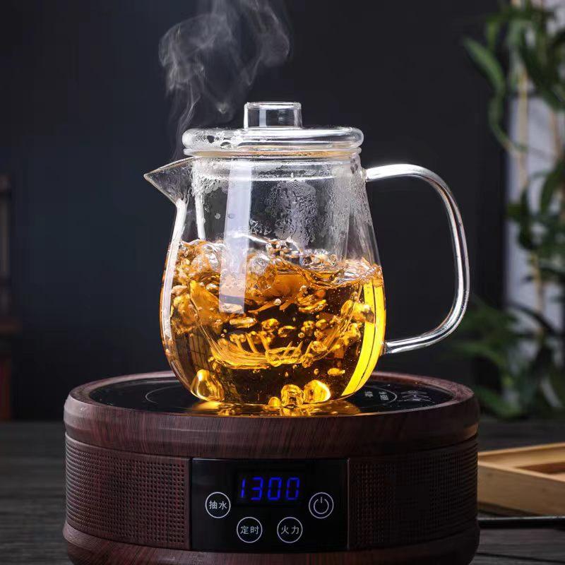 Penguin‑Style Thickened Glass Teapot 650ml,Tea‑Water‑Separation Tea Infuser for Flower Tea, Black Tea for Home & Office Use