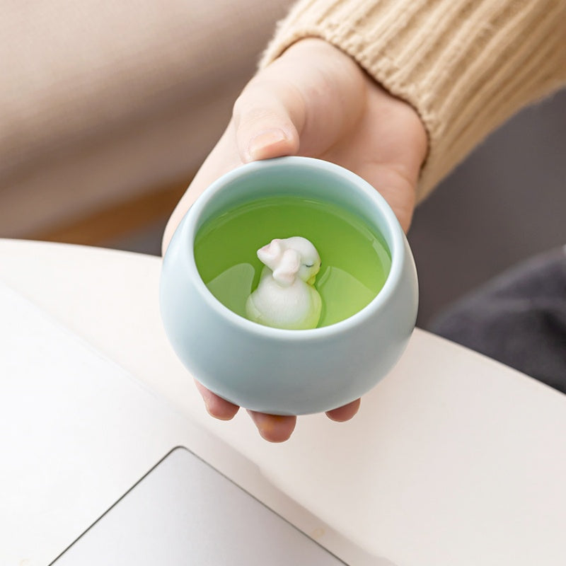 The Charm And Elegance Of Ru Kiln Little Rabbit Teacup Set