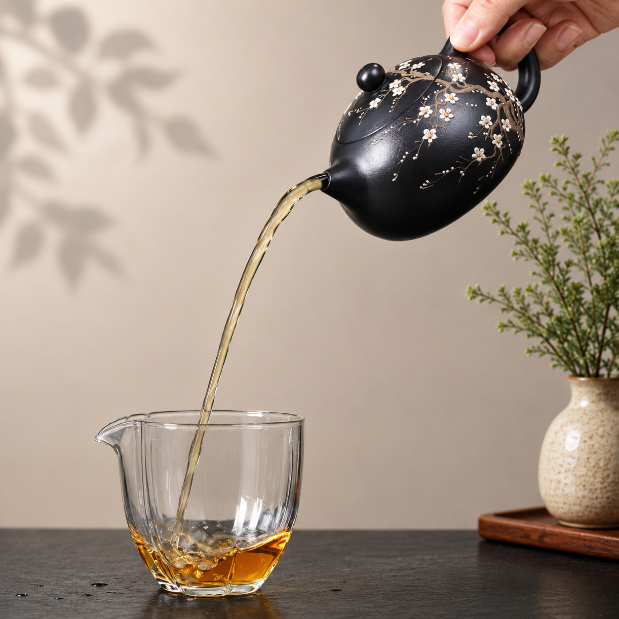 Color‑Changing Plum Blossom Xishi Teapot(260ml)