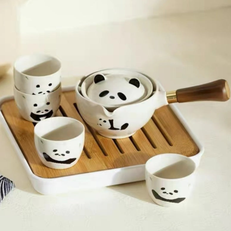#179 Panda Family Portable Tea Set