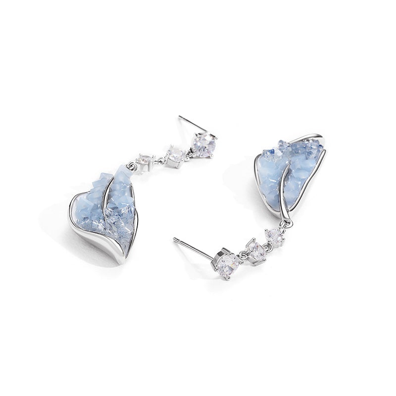 Sea Salt Ice Crystal Leaf Earrings - 2025 New Arrival