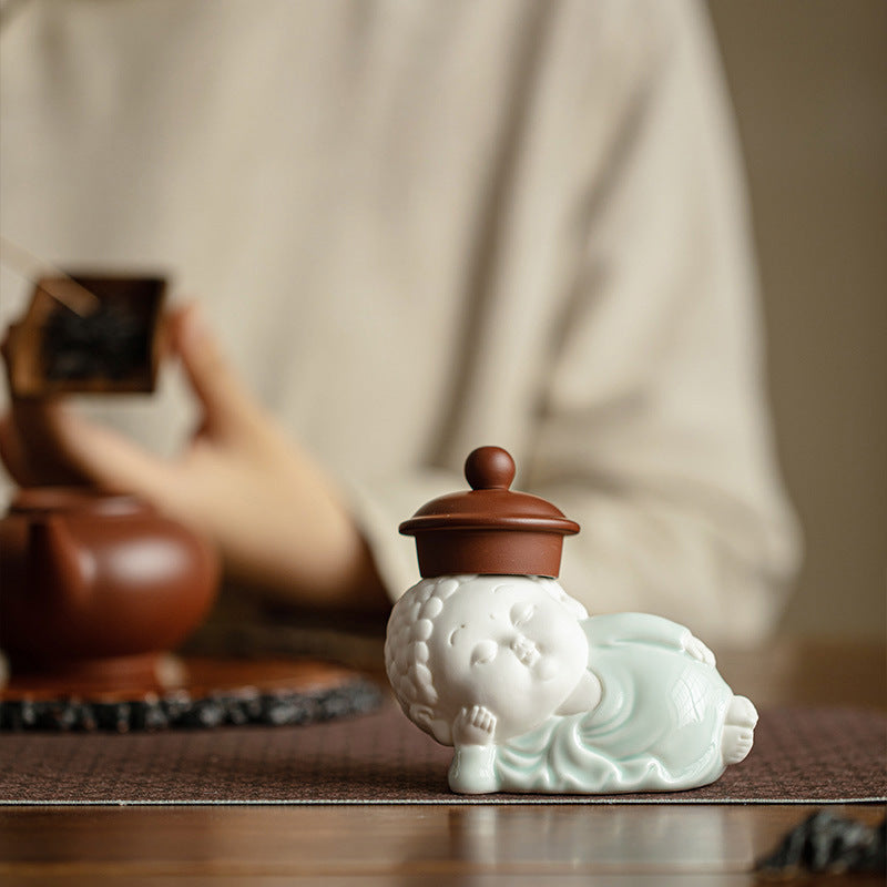 Porcelain Tea Pet Monk Figurine