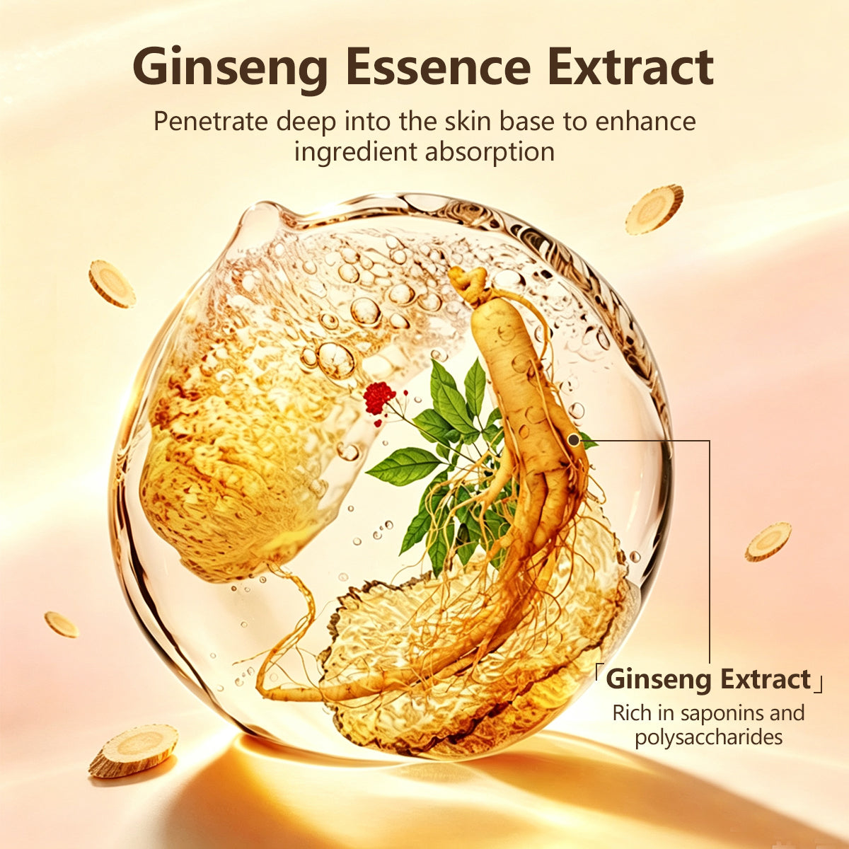 Huangfeng Royal Ginseng & Royal Jelly Revitalizing Sheet Mask – Changbai Mountain Organic Red Ginseng + Royal Jelly, High-Energy Nutrition for Dullness & Early-Aging Signs, Multi-Dimensional Hydration (20g × 5 Sheets20g × 5 Sheets)