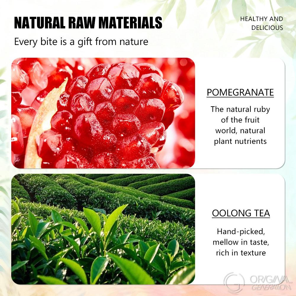 BOGO Pomegranate Oolong Tea 2 Cartons(1 Carton 55g 5.5g×10packs)×2 With Color Changing Glass Water Bottle Oolong Tea Snow Pear Pomegrante Apple Hibiscus Dragon Fruit