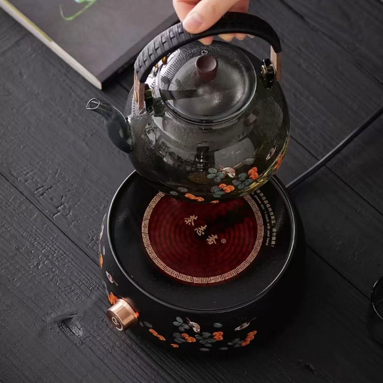 OG Persimmon tea pot&stove set