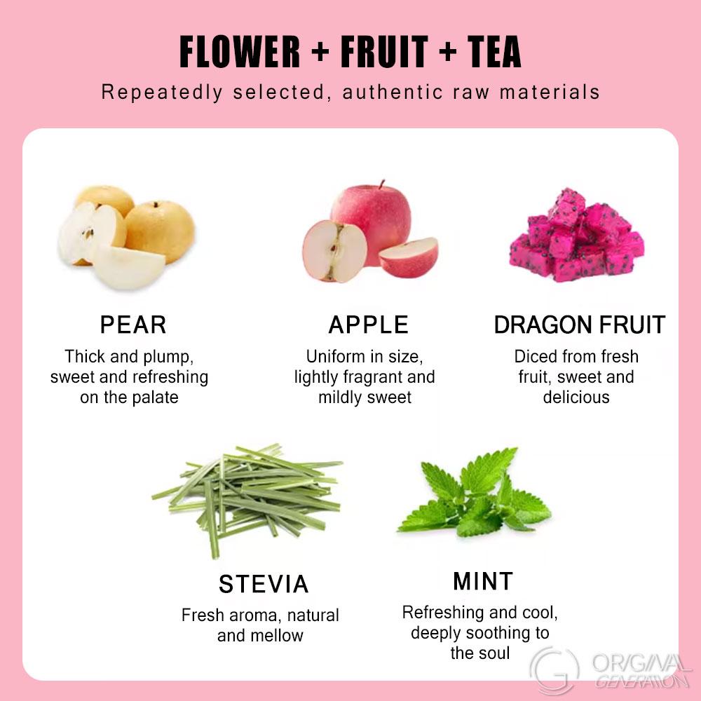 BOGO 2 Cartons Beauty Tea Lemon Rose Oolong Tea Summer Limited Edition  (1 Carton 7.5g×10packs)x2 With Color Changing Water Bottle Lemon, Apple, Dragon Fruit, Pear, Oolong Tea, Rose, Citronella, Mint