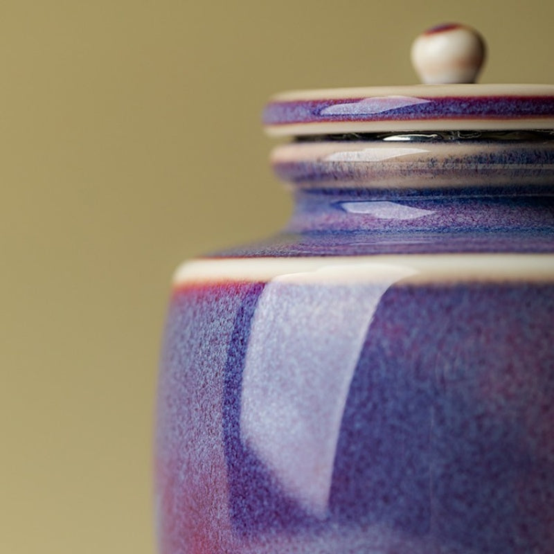 Handmade Purple Jun Kiln Tea Caddy