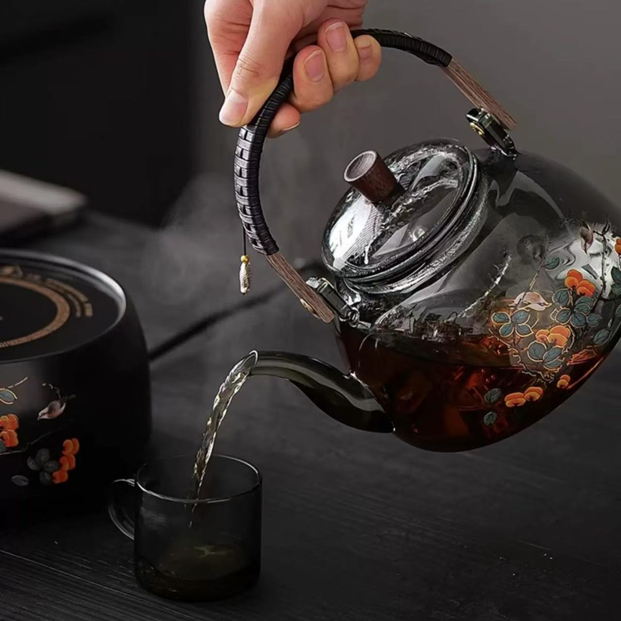 OG Persimmon tea pot&stove set