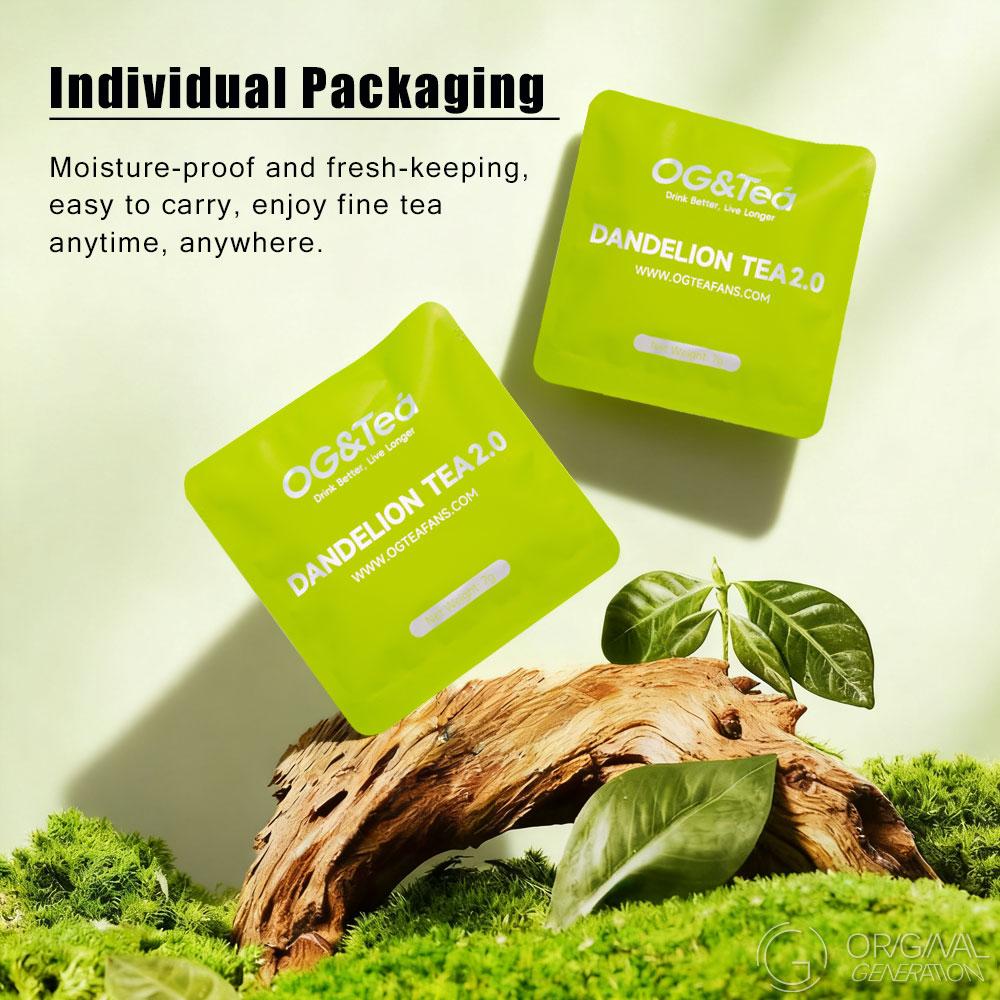 BOGO 2.0 Liver Detox Tea Dandelion Tea Caffeine Free 2 Cartons 70g (7g×10packs)×2 With Siraitia Grosvenorii Seed Dandelion Hawthorn Fig Chrysanthemum Plum Kernels Chiciry Mint