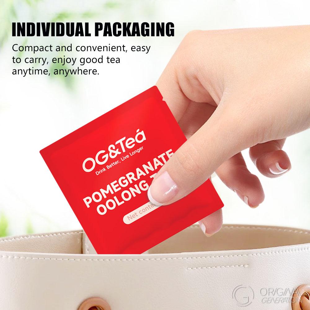 BOGO Pomegranate Oolong Tea 2 Cartons(1 Carton 55g 5.5g×10packs)×2 With Color Changing Glass Water Bottle Oolong Tea Snow Pear Pomegrante Apple Hibiscus Dragon Fruit