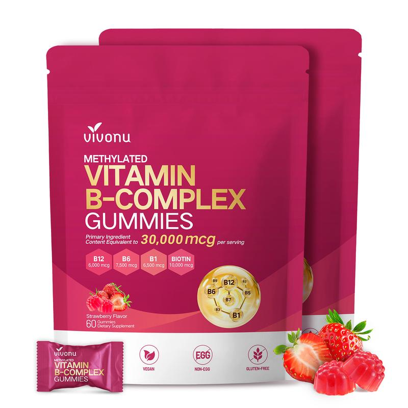 BOGO VivoNu Vitamin B-Complex Gummies | 60 Gummies | Methylated B Vitamins | Energy & Daily Wellness Support | 30-Day Supply
