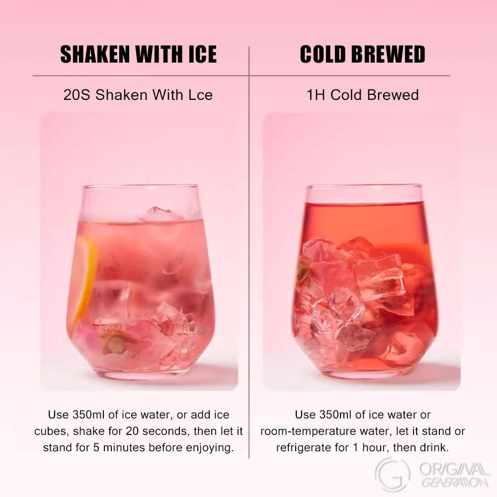 BOGO 2 Cartons Beauty Tea Lemon Rose Oolong Tea Summer Limited Edition  (1 Carton 7.5g×10packs)x2 With Color Changing Water Bottle Lemon, Apple, Dragon Fruit, Pear, Oolong Tea, Rose, Citronella, Mint