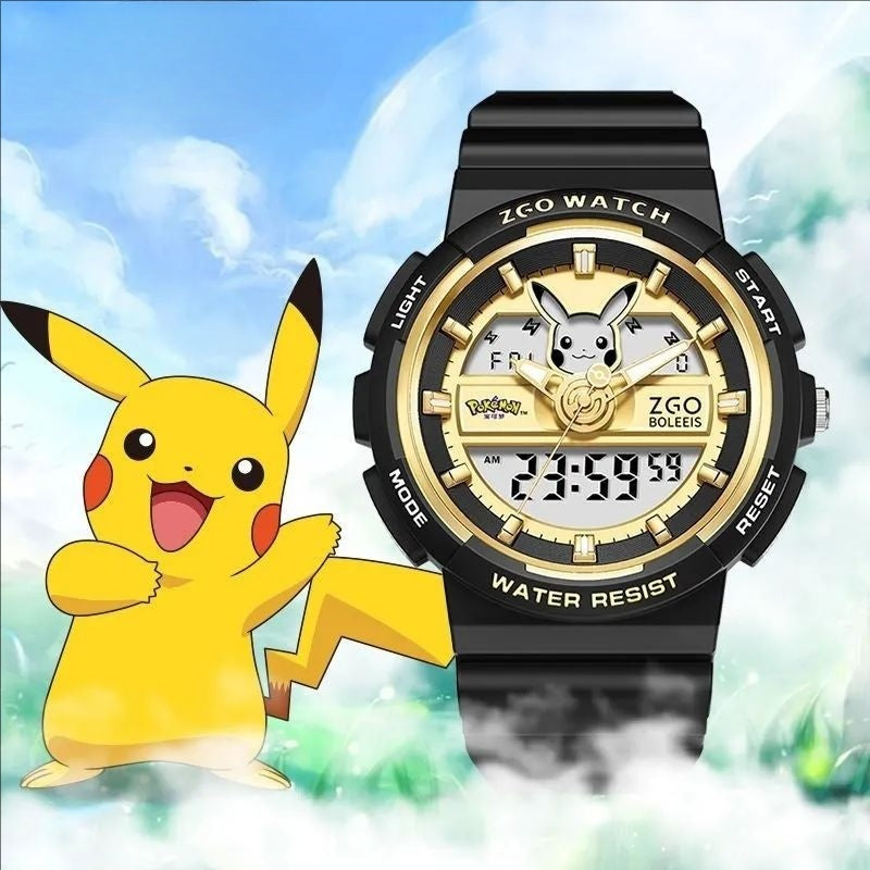 Pokémon Pikachu Fashion Dual-Display Stainless Steel Watch