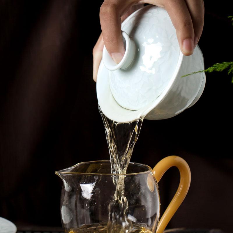Exquisite Flower Lidded Tea Gaiwan