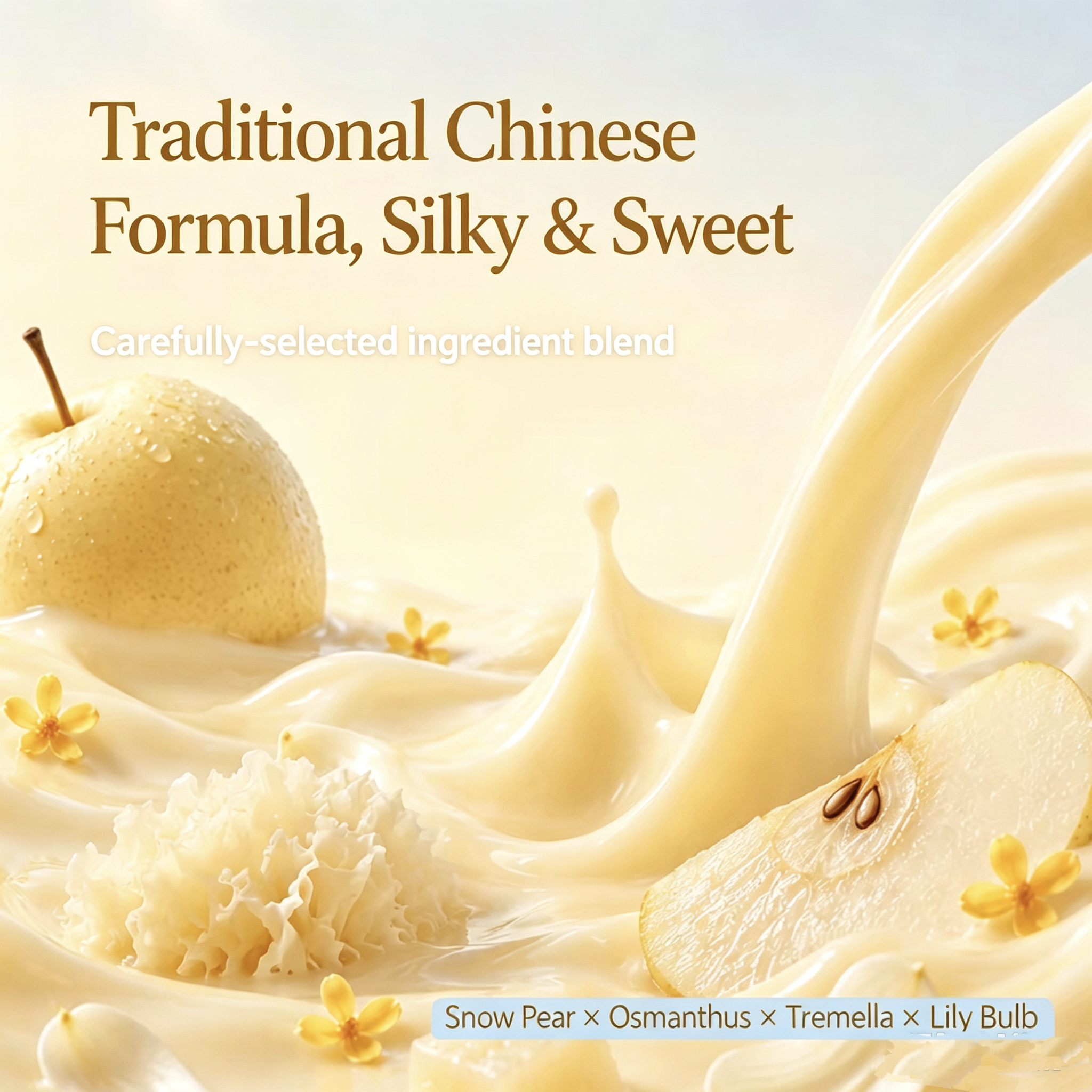 Osmanthus‑Pear Oat Milk Instant Cereal, Low‑Sugar‑Friendly, Hot & Cold Brew, Single‑Serve Sachets, Filling Meal‑Replacement Drink