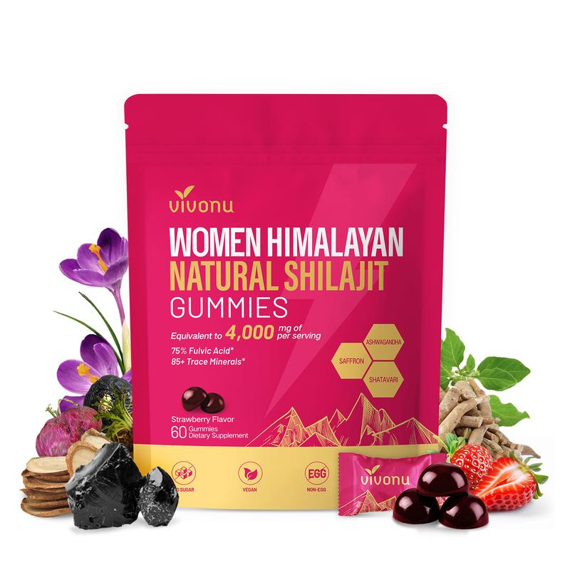 BOGO VivoNu 4000MG Pure Himalayan Shilajit + 200MG MACA Gummies 60 Gummies | 2 Gummies Per Day | 30-Day Supply