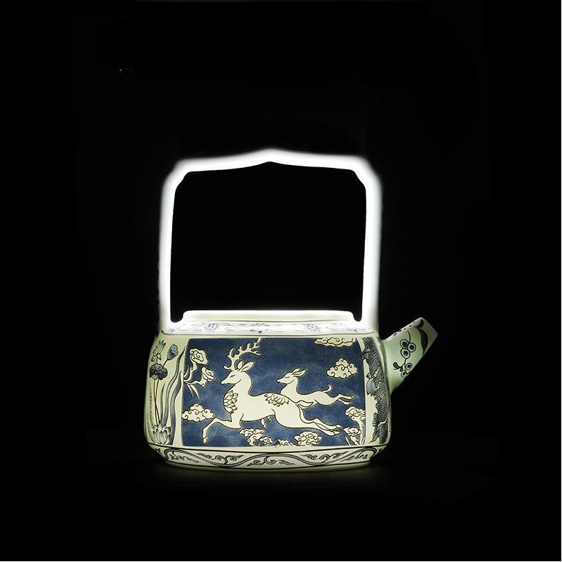 5Pcs Silver Wire Inlay Teapot Set