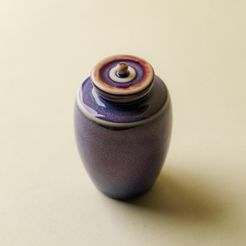 Handmade Purple Jun Kiln Tea Caddy