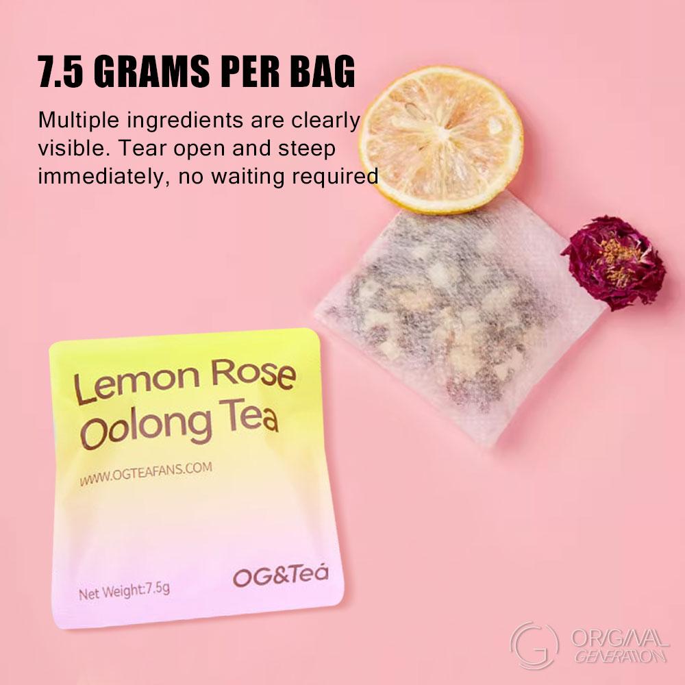 BOGO 2 Cartons Beauty Tea Lemon Rose Oolong Tea Summer Limited Edition  (1 Carton 7.5g×10packs)x2 With Color Changing Water Bottle Lemon, Apple, Dragon Fruit, Pear, Oolong Tea, Rose, Citronella, Mint
