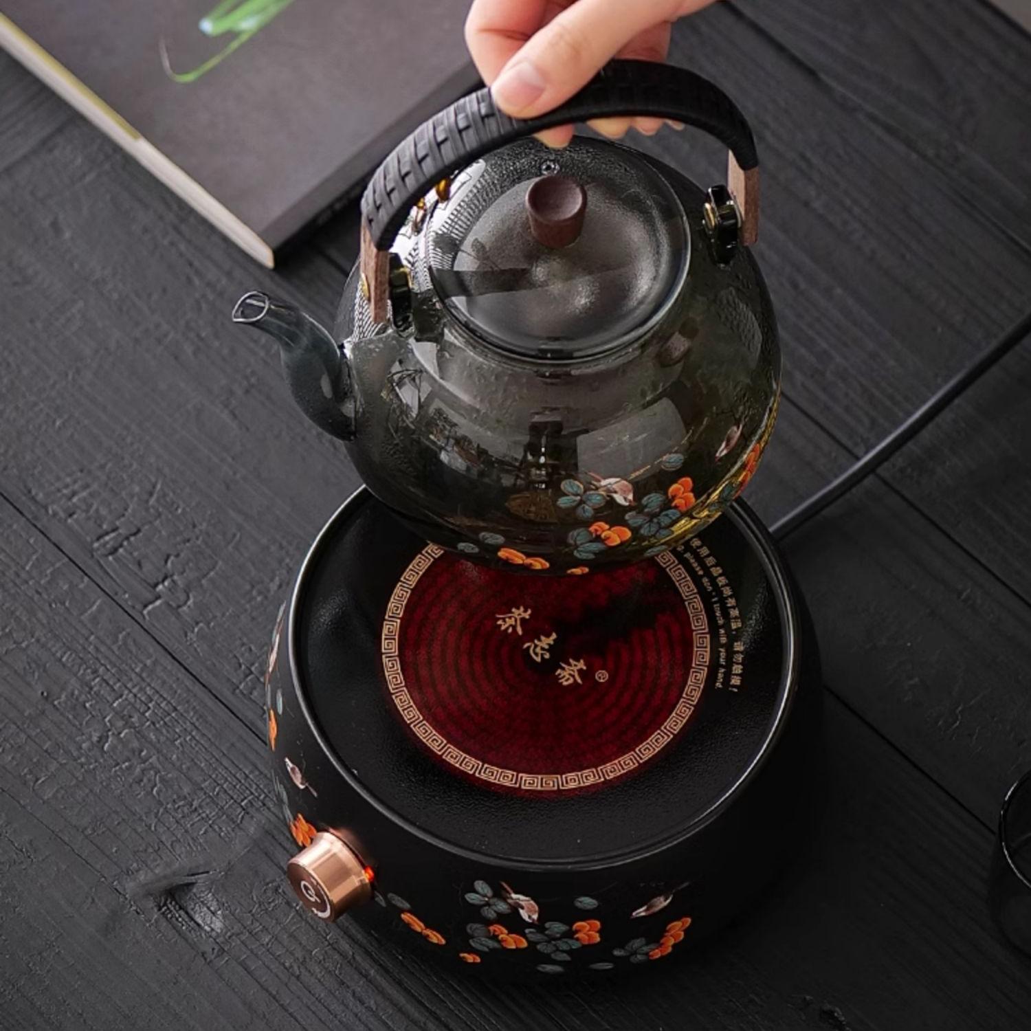 Everything Goes Well Glass Teapot with Electric Ceramic Stove Set