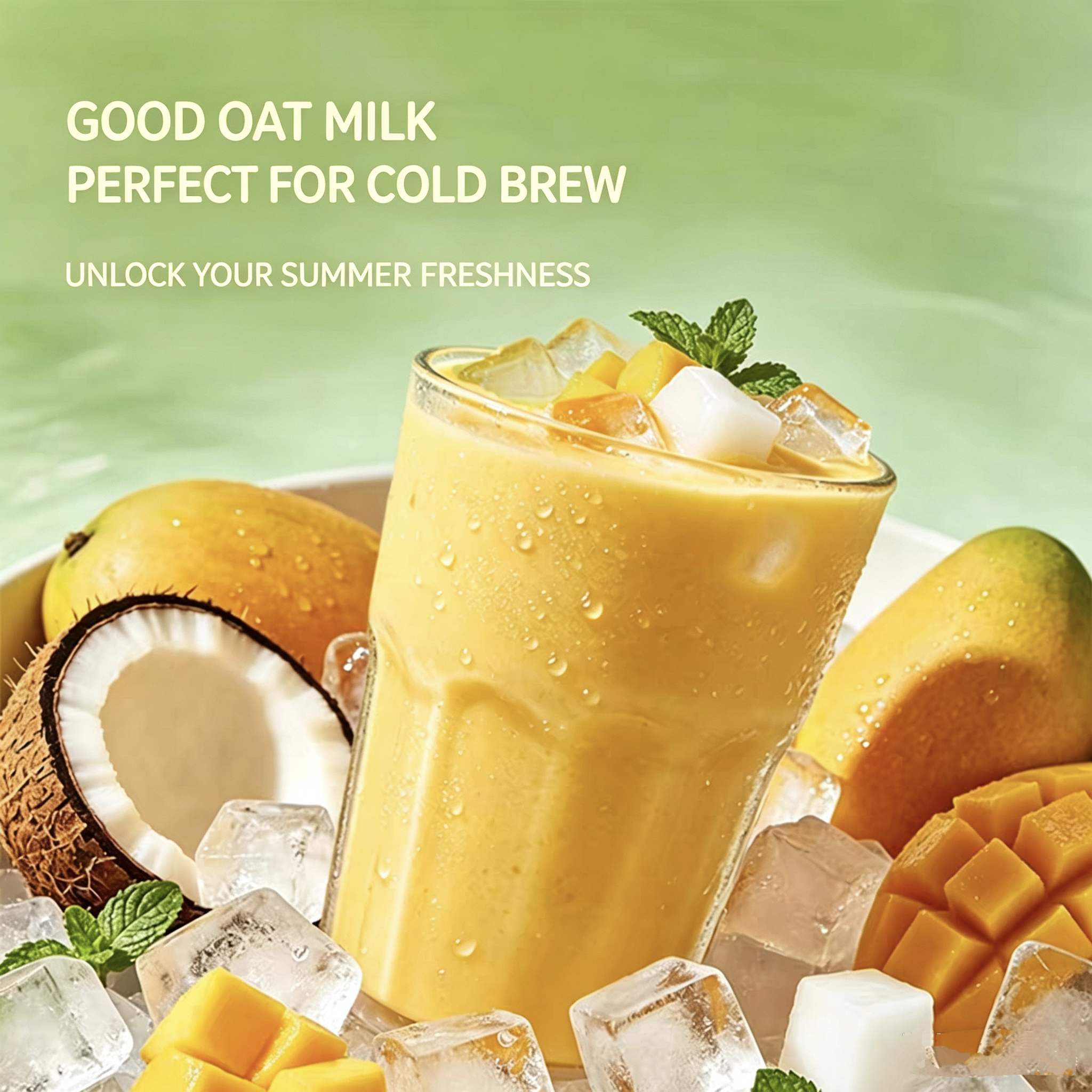 Mango‑Pomelo‑Sago Oat Milk Instant Cereal, Low‑Sugar‑Friendly, Hot & Cold Brew, Single‑Serve Sachets, Filling Meal‑Replacement Drink