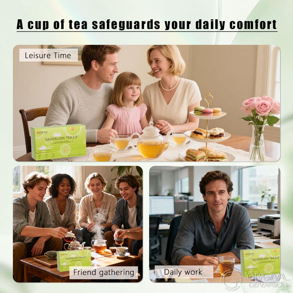 BOGO 2.0 Liver Detox Tea Dandelion Tea Caffeine Free 2 Cartons 70g (7g×10packs)×2 With Siraitia Grosvenorii Seed Dandelion Hawthorn Fig Chrysanthemum Plum Kernels Chiciry Mint