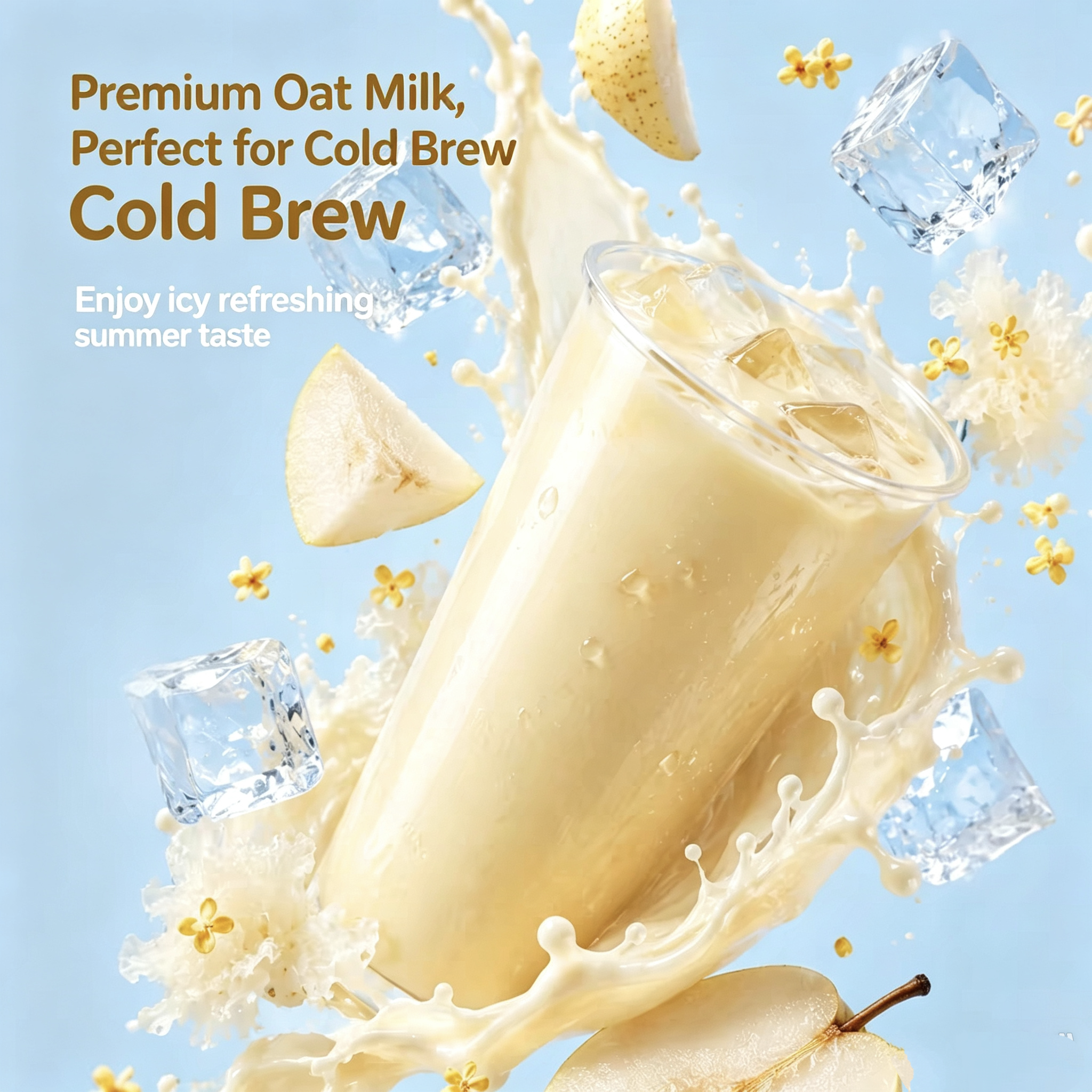 Osmanthus‑Pear Oat Milk Instant Cereal, Low‑Sugar‑Friendly, Hot & Cold Brew, Single‑Serve Sachets, Filling Meal‑Replacement Drink
